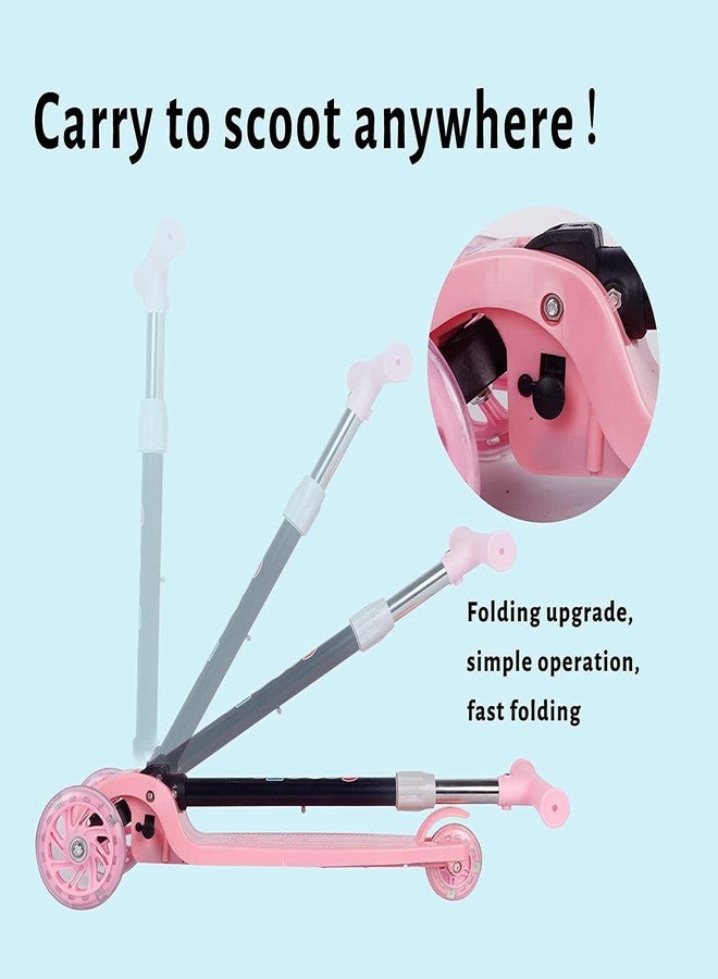 Drumstone (𝟏𝟓 𝐘𝐞𝐚𝐫𝐬 𝐰𝐚𝐫𝐫𝐚𝐧𝐭𝐲) Foldable Kids Kick Scooter with 3 Adjustable Heights - Light-Up PVC Wheels, Rear Foot Brake & Stable 3-Wheel Design - Fun, Safe Ride for Toddlers - Image 5